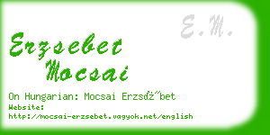 erzsebet mocsai business card